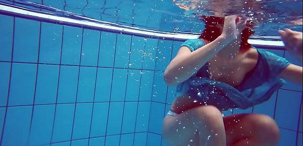  Sexy tight teen Marusia swims naked underwater